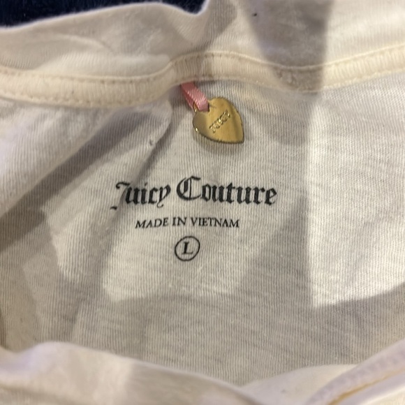 Juicy couture cream comfy logo blouse Sz L - Picture 4 of 13